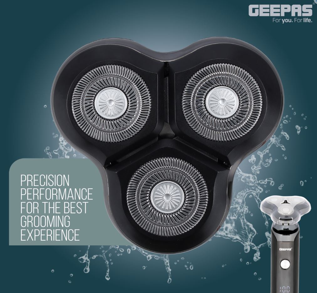 ماكينة حلاقة كهربائية للرجال مقاومة للماء مع شاشة LED قابلة لإعادة الشحن من GEEPAS GSR57501 — 2