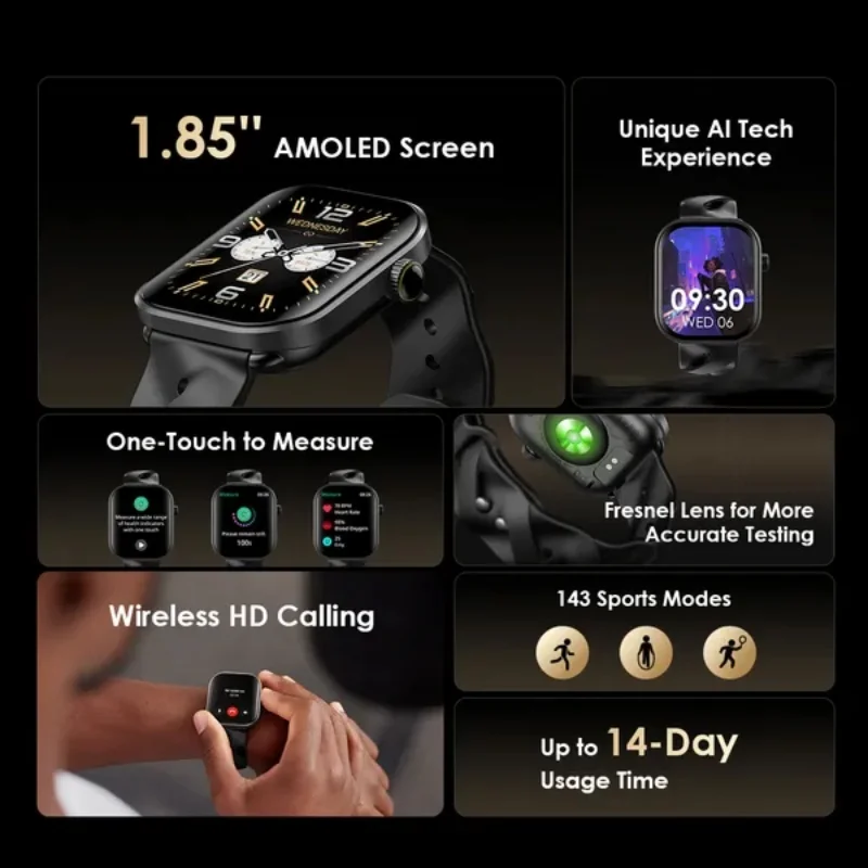 ساعة ذكية Oraimo Watch Pro AM 1.85″ AMOLED IP68 5637 — 2