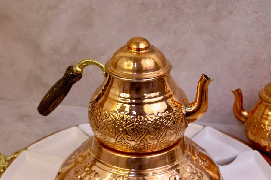 سيت فطور نحاسي أصلي تركي مع 12 صحن - 101 — 2
