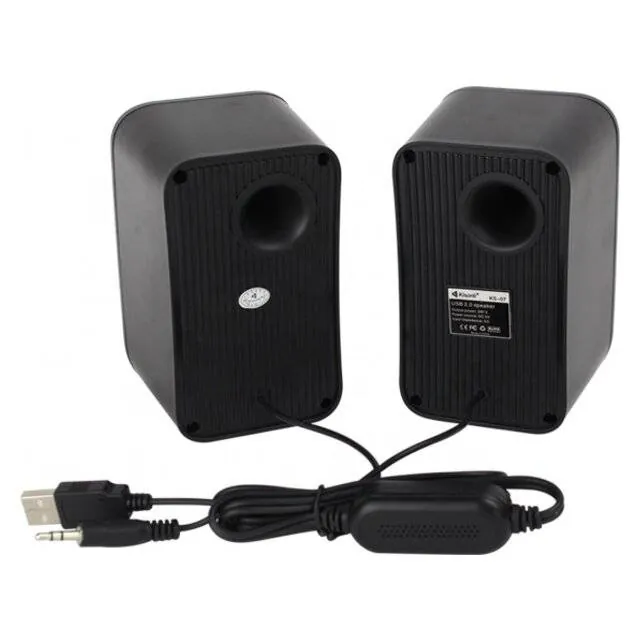 مكبر صوت - Kisonli KS‑07 USB Speaker Black-Red — 3