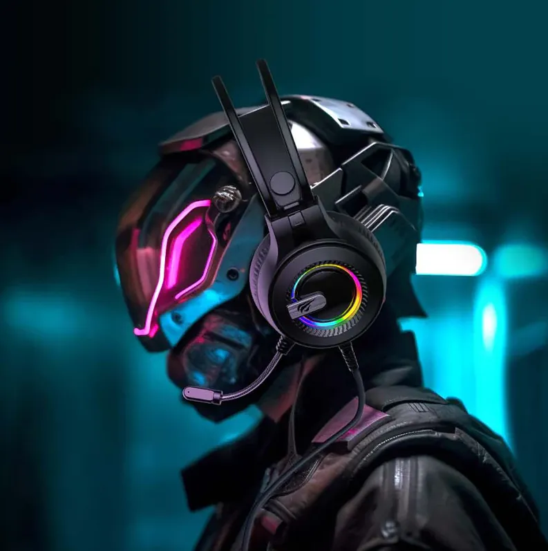 سماعة ألعاب هافيت 3.5مم بإضاءة RGB – Havit Gamenote H2040d HAVIT GAMENOTE H2040d 3.5MM Gaming Headphone — 2