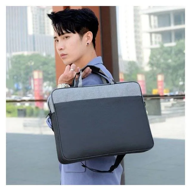 حقيبة لابتوب بلونين أنيقة للرجال والنساء (أسود × رمادي) 15.6 Two-Colors MIX Laptop Bag (Black &amp; Grey) — 2