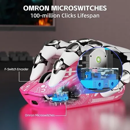 ATTACK SHARK G3 PRO BERRY RED MOUSE WIRED-2.4G-BT — 3