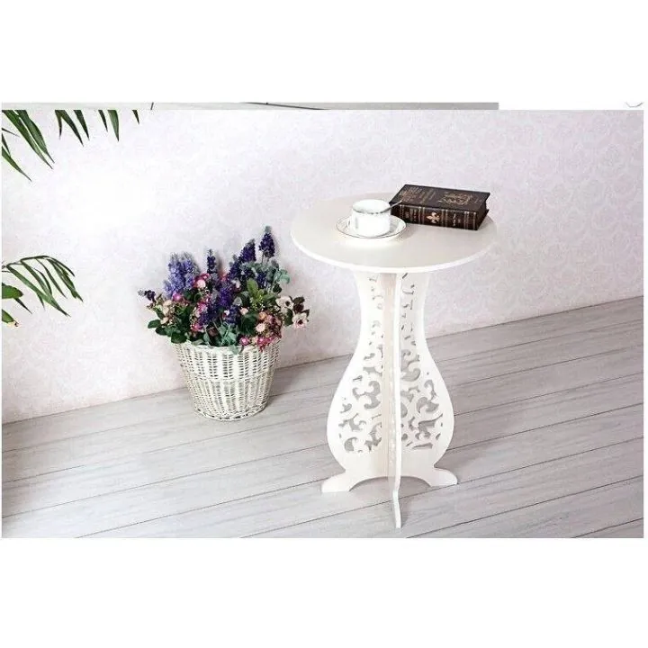 طاولة ديكور بيضاء بتصميم زخرفي عصري Modern White Decorative Table — 6