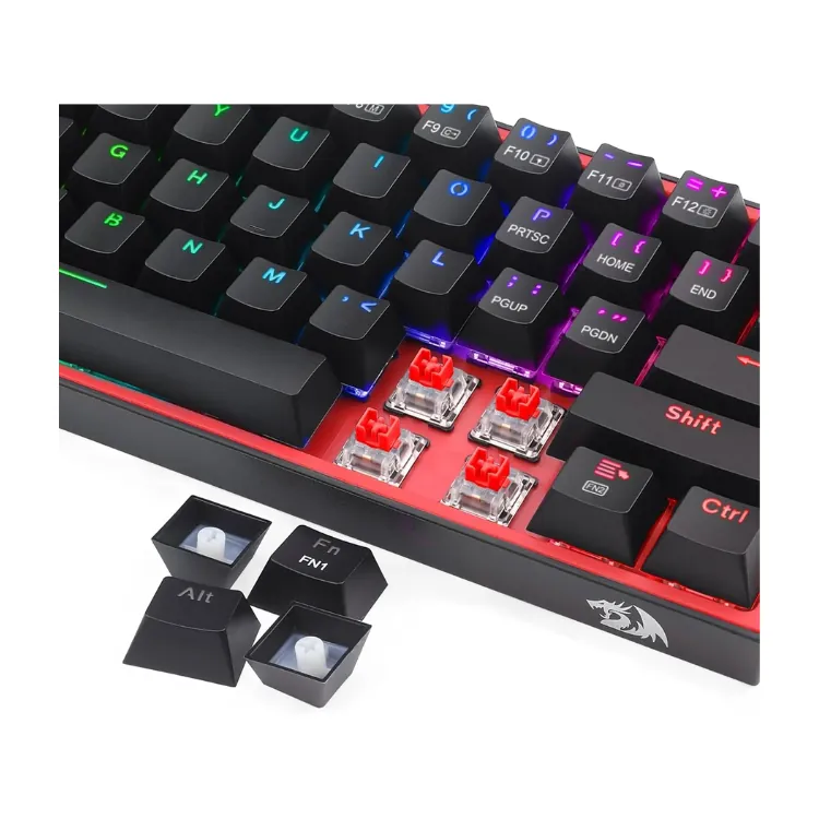كيبورد قيمنق ميكانيكي ريدراجون FIZZ PRO بـ 3 أنماط توصيل – إضاءة RGB – سويتش أحمر مقاوم للغبار (Dust-Proof Red) Redragon FIZZ PRO 3-Modes Mechanical Gaming Keyboard – Chroma RGB – Dust-Proof Red Switches – High Speed & Control — 3