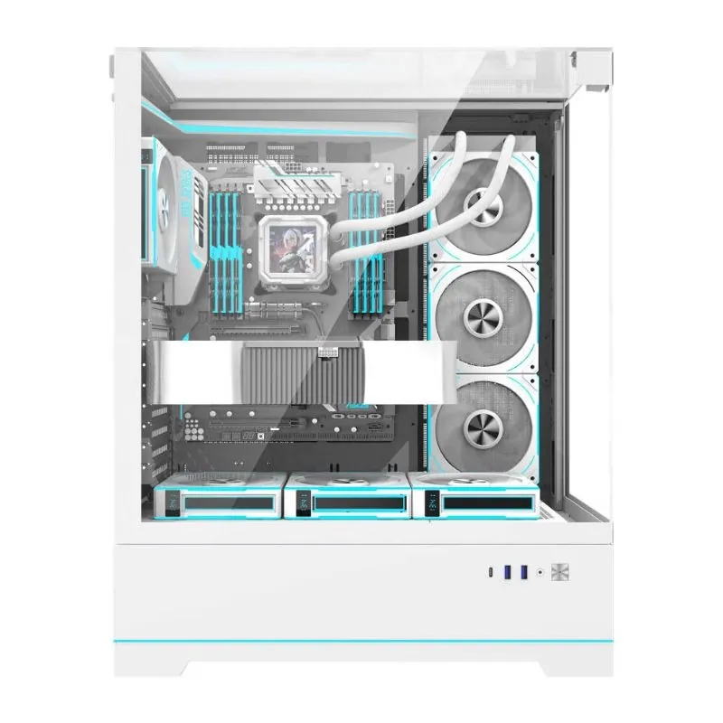 darkFlash DY450L Pro ATX Tempered Glass Gaming Case – White — 2