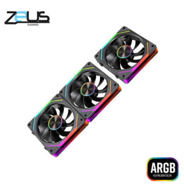 Zeus ZF-120 ARGB Chain Fan – Black Edition — 2