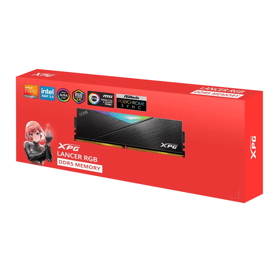 XPG Lancer RGB DDR5 6000MHz 48GB CL30 UDIMM 288-Pins Desktop SDRAM DDR5 Single Channel RAM — 4