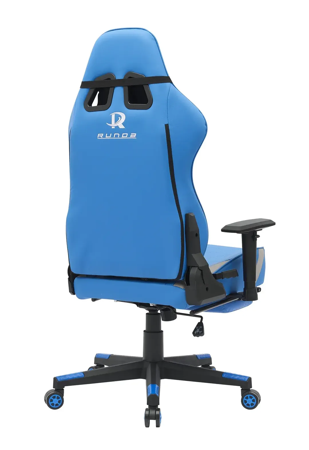 كرسي RUNDA GAMING CHAIR RD-1009 FOOTREST BLUE+GREY — 2