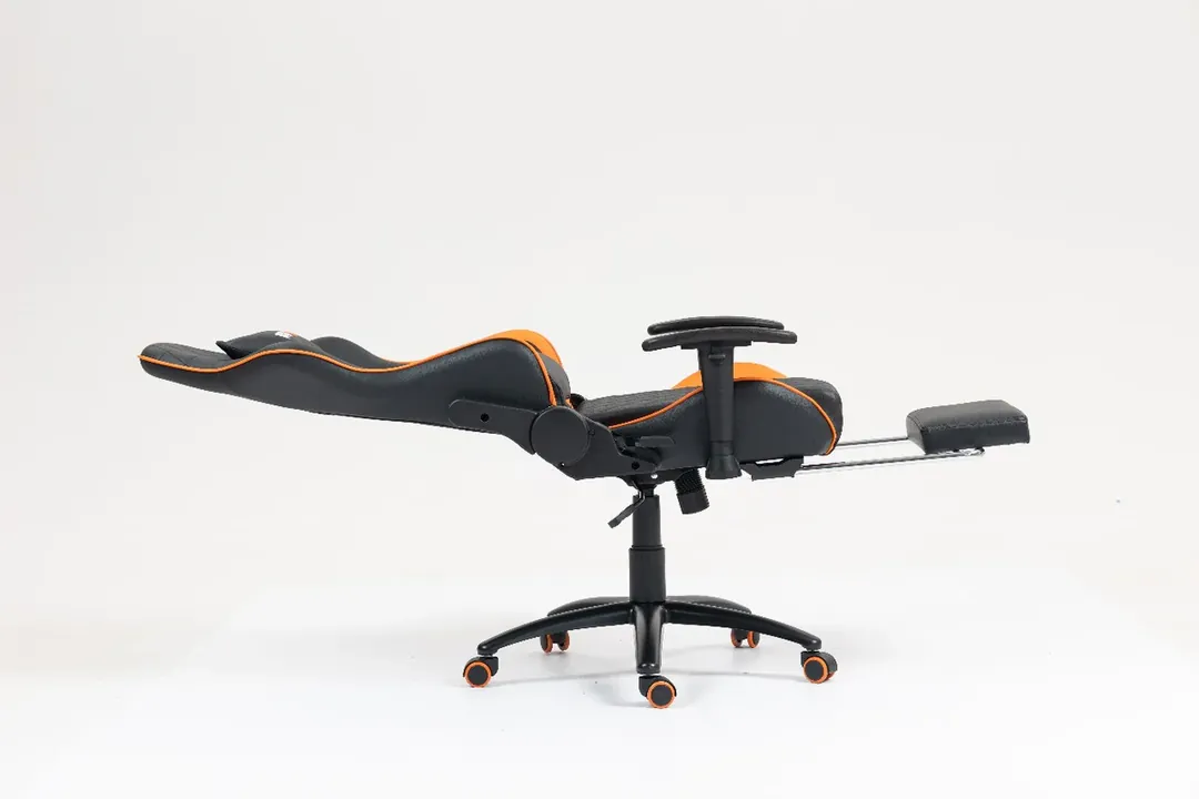 كرسي Beta Racing Gaming chair Orange-Black with Footrest — 2