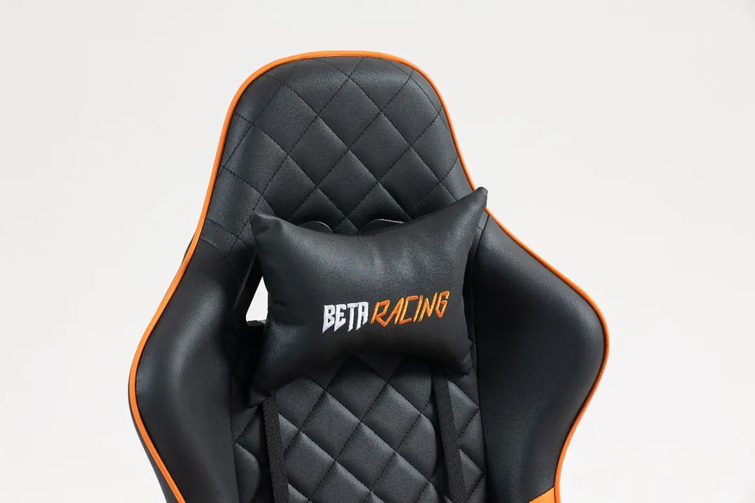 كرسي Beta Racing Gaming chair Orange-Black with Footrest — 7