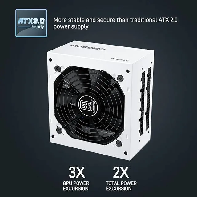 Segotep GM850W 80+ GOLD PSU (White) — 2