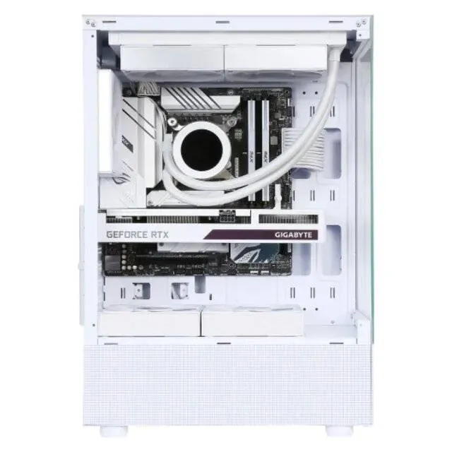 SAMA Neview 3321 ATX Mid Tower Gaming Case (4-ARGB Pre-installed fans & Hub Control) – White — 3