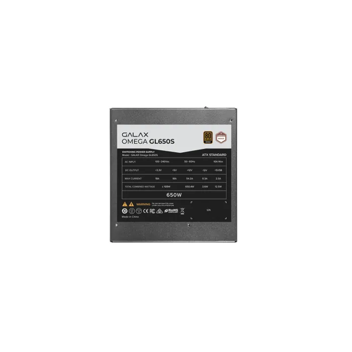 GALAX OMEGA GL650S 80+PLUS BRONZE Power Supply — 4