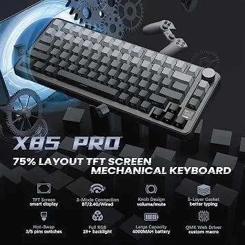 ATTACK SHARK KEYBOARD X85 PRO BLACK — 3