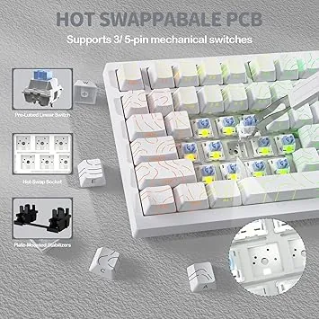 ATTACK SHARK KEYBOARD X820ULTRA WHITE — 3
