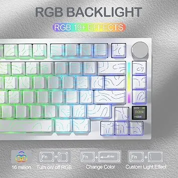 ATTACK SHARK KEYBOARD X820ULTRA WHITE — 2