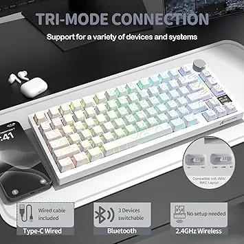 ATTACK SHARK KEYBOARD X820ULTRA WHITE — 5