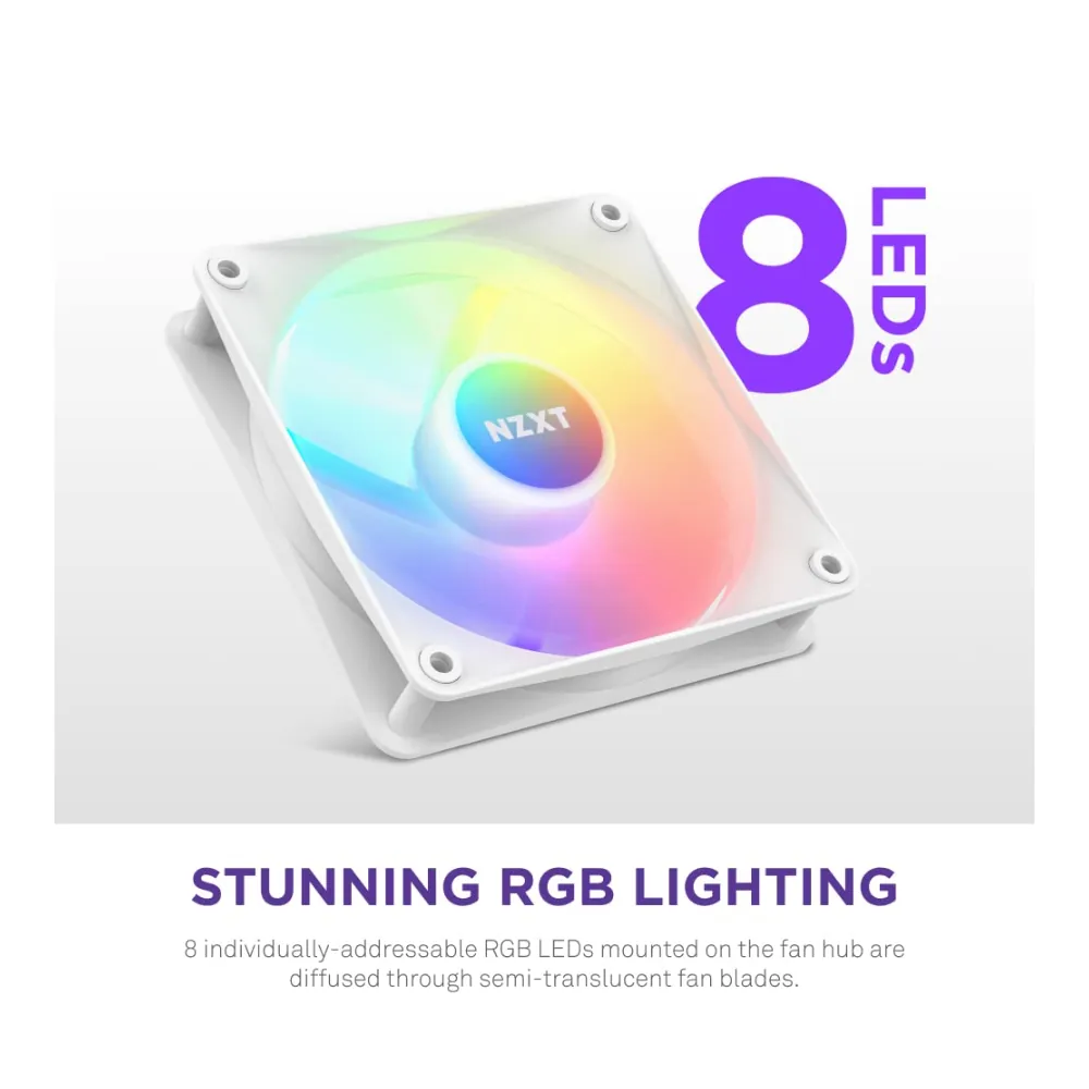 NZXT FAN CASE F120 RGB WHITE — 2