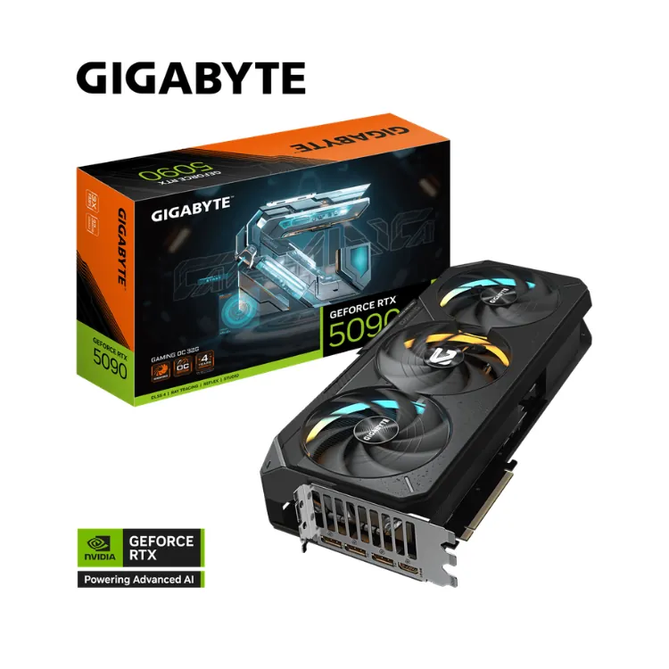 GIGABYTE RTX 5090 GAMING OC | 32GB GDDR7 | 512-bit | 28Gbps | 2550MHz — 2