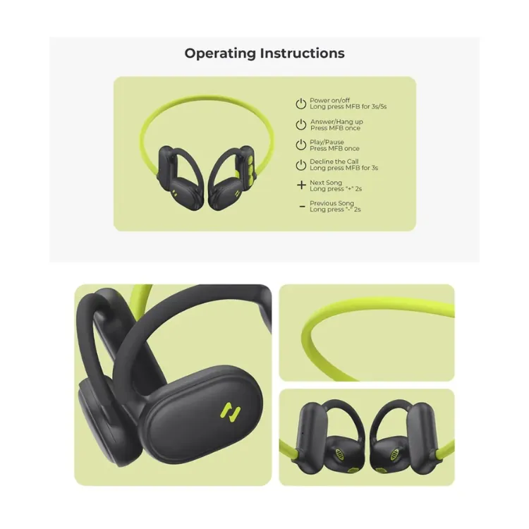 سماعه HAVIT FREEGO PRO AIR CONDUCTION WIRELESS HEADPHONES — 7