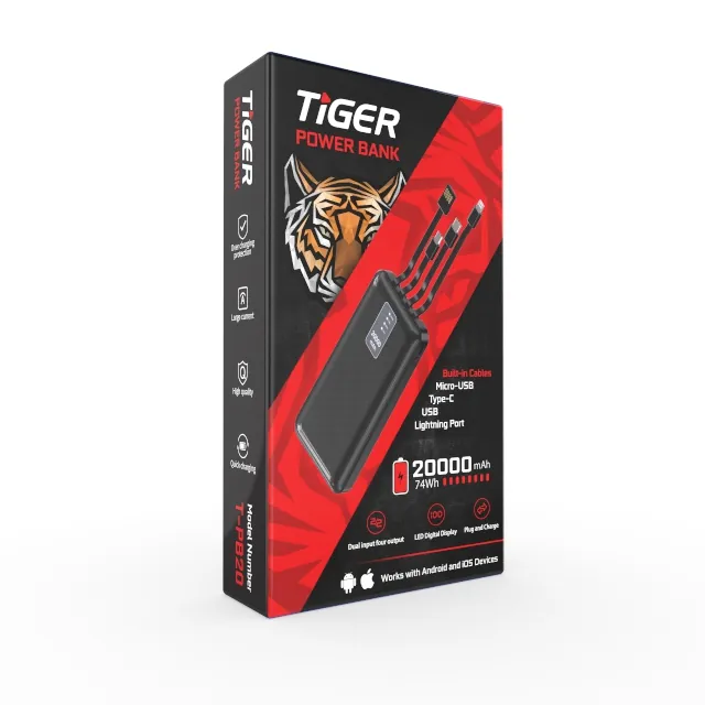 Tiger Power Bank 20,000mAh Model T-PB20 — 3