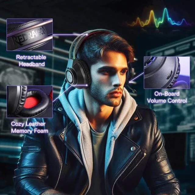 سماعات اذن ريدراجون – Redragon H231 Scream [3.5mm] Headset (Black) — 3