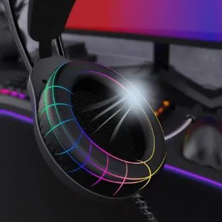 سماعة ألعاب احترافية DM T710 RGB 7.1 USB Gaming Headset with Microphone — 3