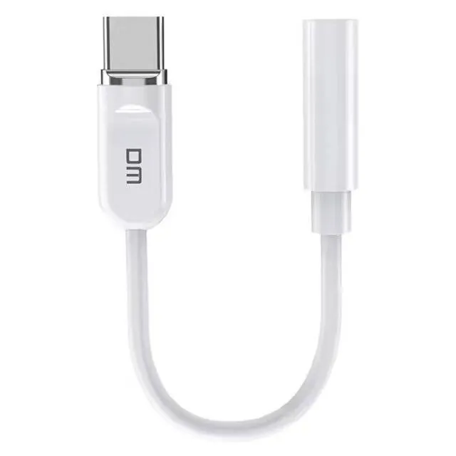 DM USB Type-C to 3.5mm Audio Adapter DM AD026 – White — 3
