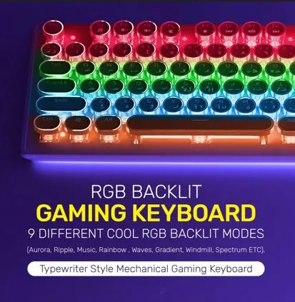 كيبورد ميكانيكي للألعاب بإضاءة RGB – تصميم عربي إنجليزي – 104 زر Mechanical Keyboard – RGB Backlit – 104 Keys – ArabicEnglish Layout — 3