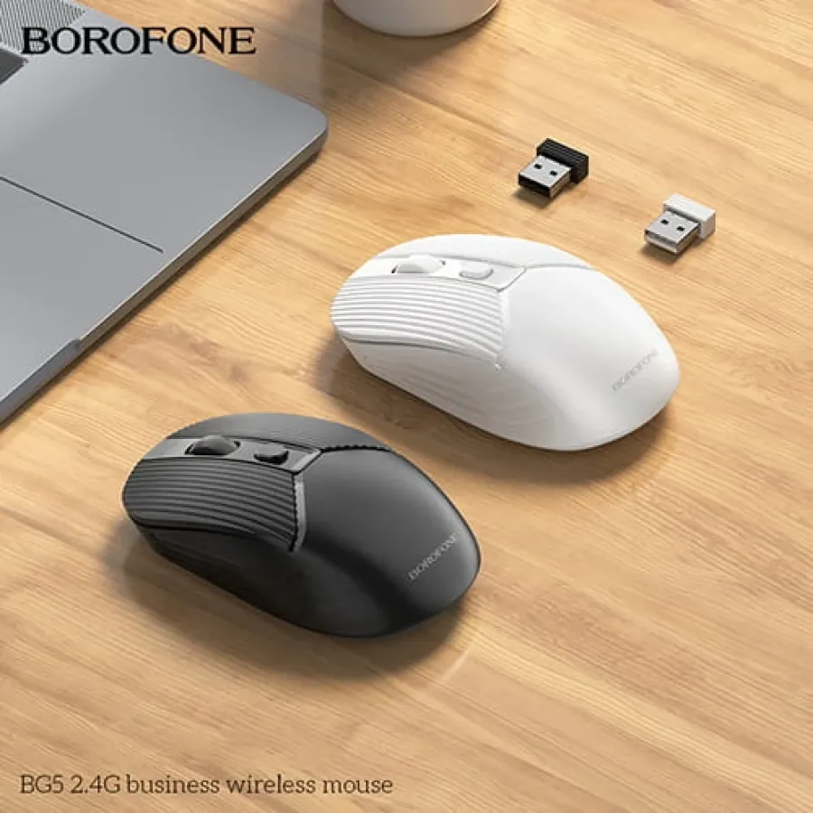 ماوس مايكرو كينغ دوم M4 لاسلكي – بتصميم مريح وتبديل DPI MICROKINGDOM M4 Wireless Mouse – DPI Switch – Grey & Black — 2