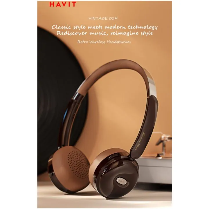 سماعة هافيت فينتاج O1H لاسلكية – بطارية طويلة الأمد Havit Vintage O1H Retro Wireless Headphones – Model H616BT — 2