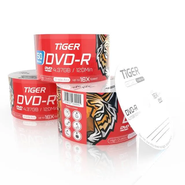 أقراص ديفيدي فارغة تايجر – 50 قرص – Tiger Blank DVD-R 4.37GB-120Min – 50 pcs Pack- — 2