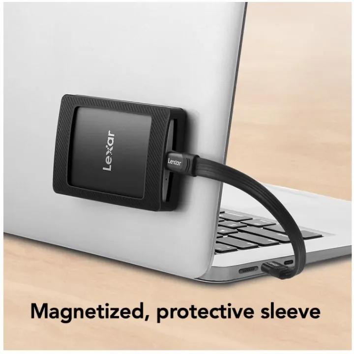هارد خارجي ليكسر SL500 محمول مع قاعدة مغناطيسية سعة 2 تيرة Lexar SL500 Portable SSD with Magnetic Set 2TB – USB 3.2 Gen 2×2 — 3