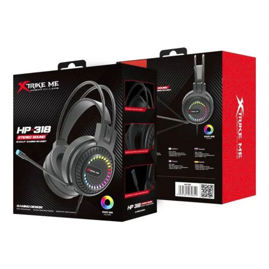 سماعة ألعاب إكسترايك مي HP-318 ستيريو بإضاءة RGB XTRIKE ME HP-318 Stereo Backlit Gaming Headset — 3