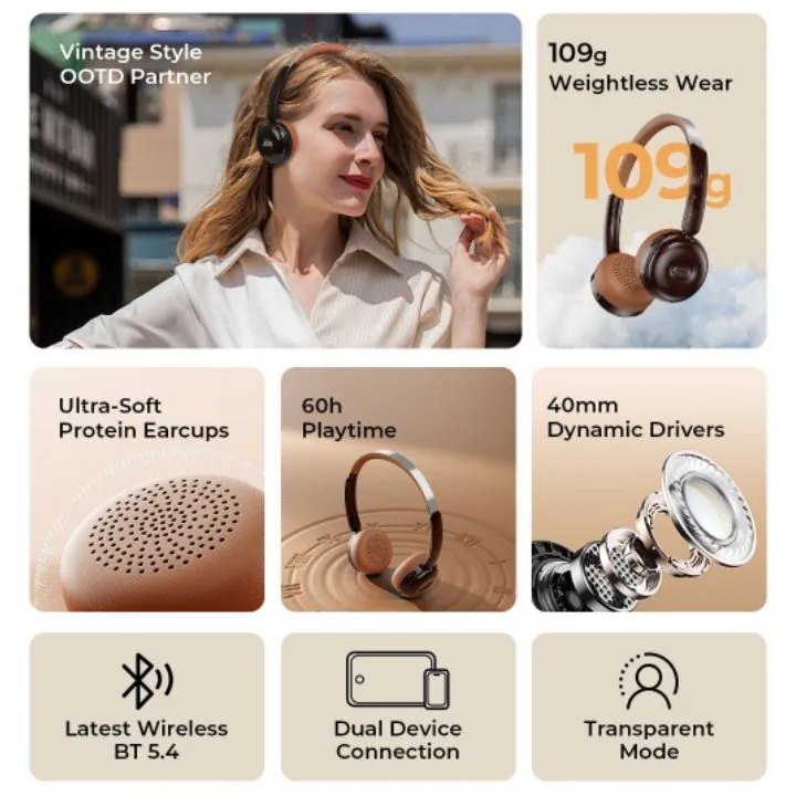 HAVIT Vintage O1H Retro Wireless Headphones سماعة رأس لاسلكية ريترو HAVIT Vintage O1H — 2