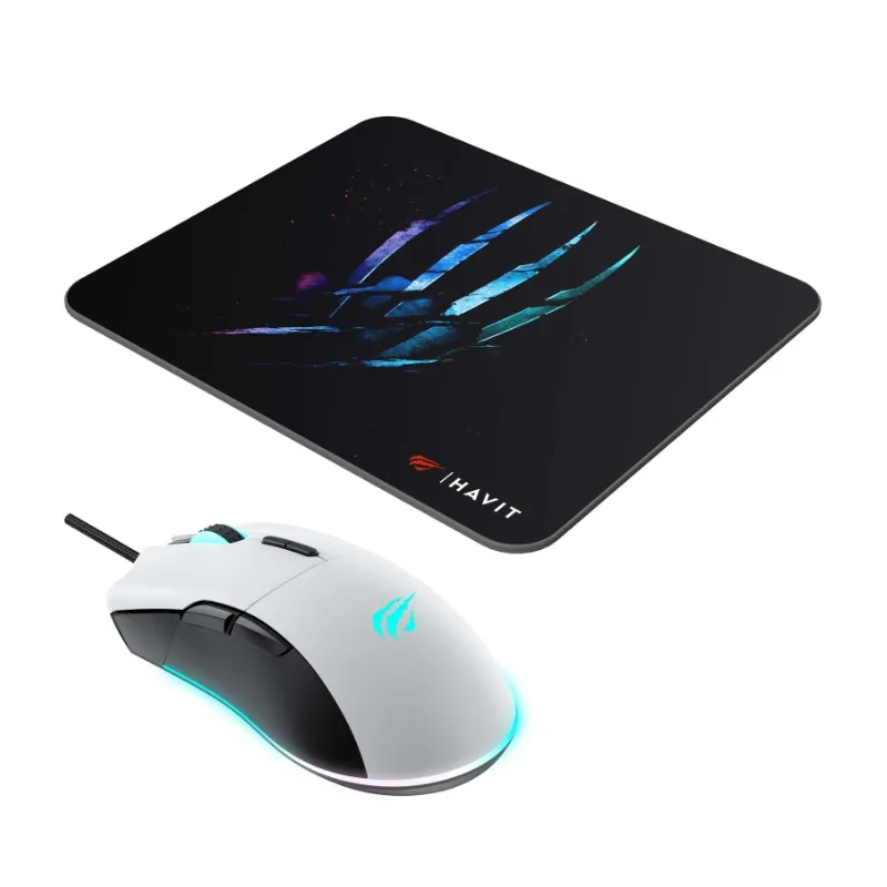 طقم ألعاب من هافيت – ماوس مع باد ماوس بإضاءة RGB HAVIT GAMENOTE MS1037CM-WB Gaming Mouse and Mouse Pad Combo — 3
