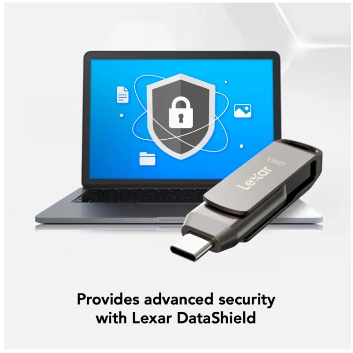 فلاشة ليكسر 128 جيجا بايت مزدوجة المنافذ – موديل D400 Lexar JumpDrive Dual Drive D400 128GB USB 3.2 Gen 1 — 3