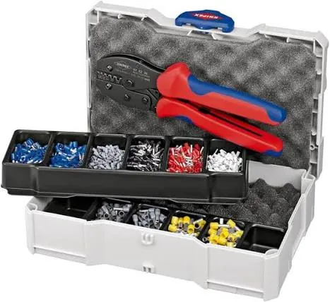 صندوق طقم كبس احترافي مع زرادية ذاتية الضبط | Professional Crimping Assortment Box — 2