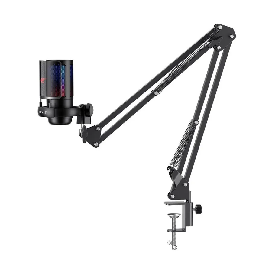 مايكروفون الألعاب والبث الاحترافي Havit Gamenote GK50 PRO RGB Gaming Microphone with Boom Arm — 3
