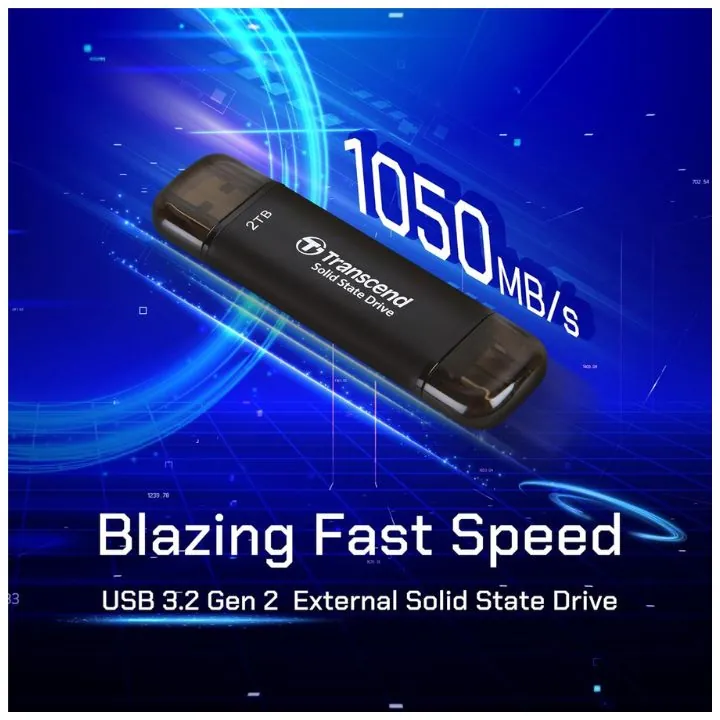 Transcend ESD310 – USB Flash Drive – 2TB – Up to 1050MB/s – Black — 8