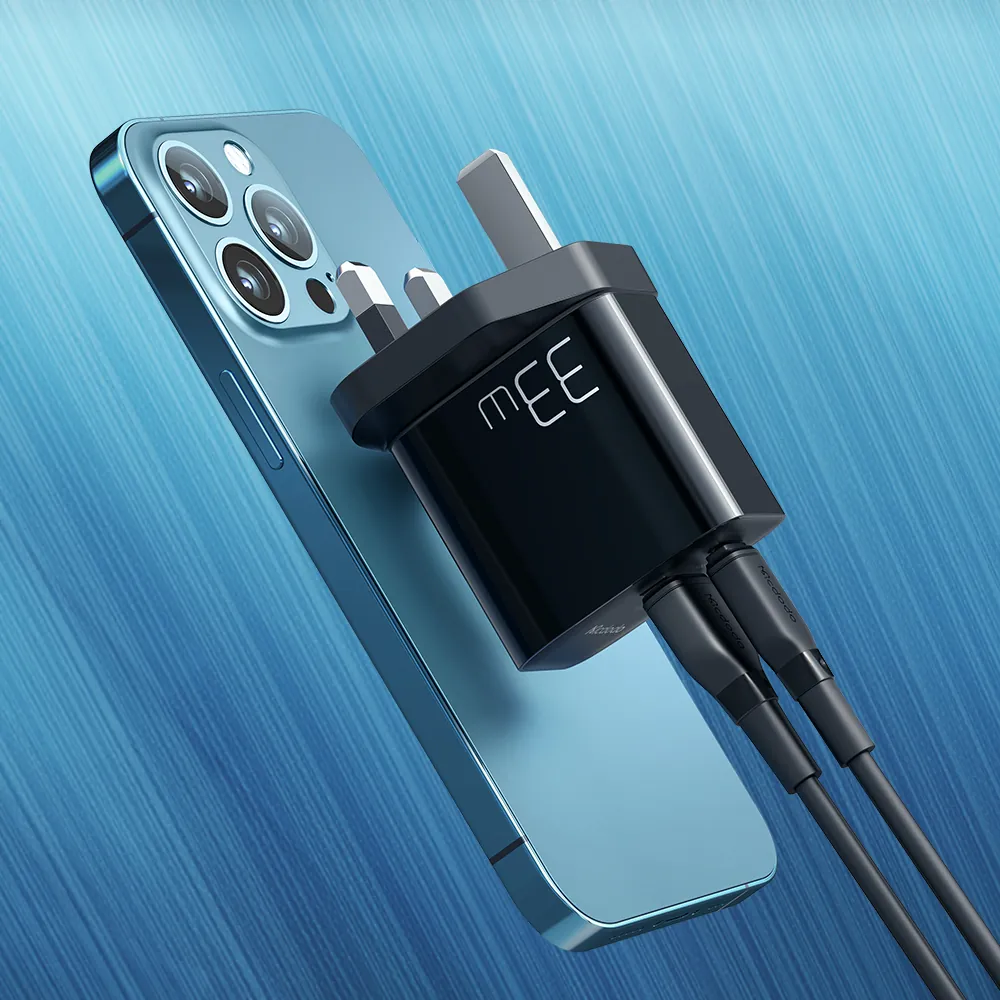 راس شاحن ماكدودو 33 واط PD+QC بمنفذين - أسود (قابس UK) — 6