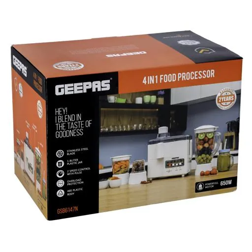 محضر طعام جيباس Geepas 4 في 1 بقدرة 650 واط - GSB6147 — 8