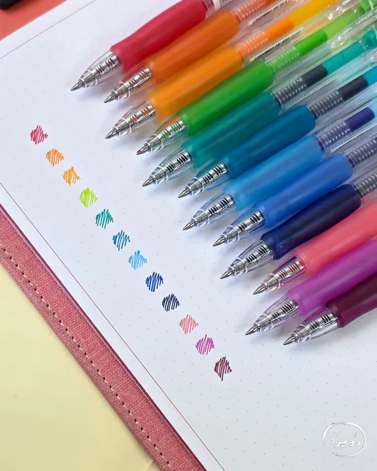 سيت 12 قلم جل ملون - Deli Color Ink — 2