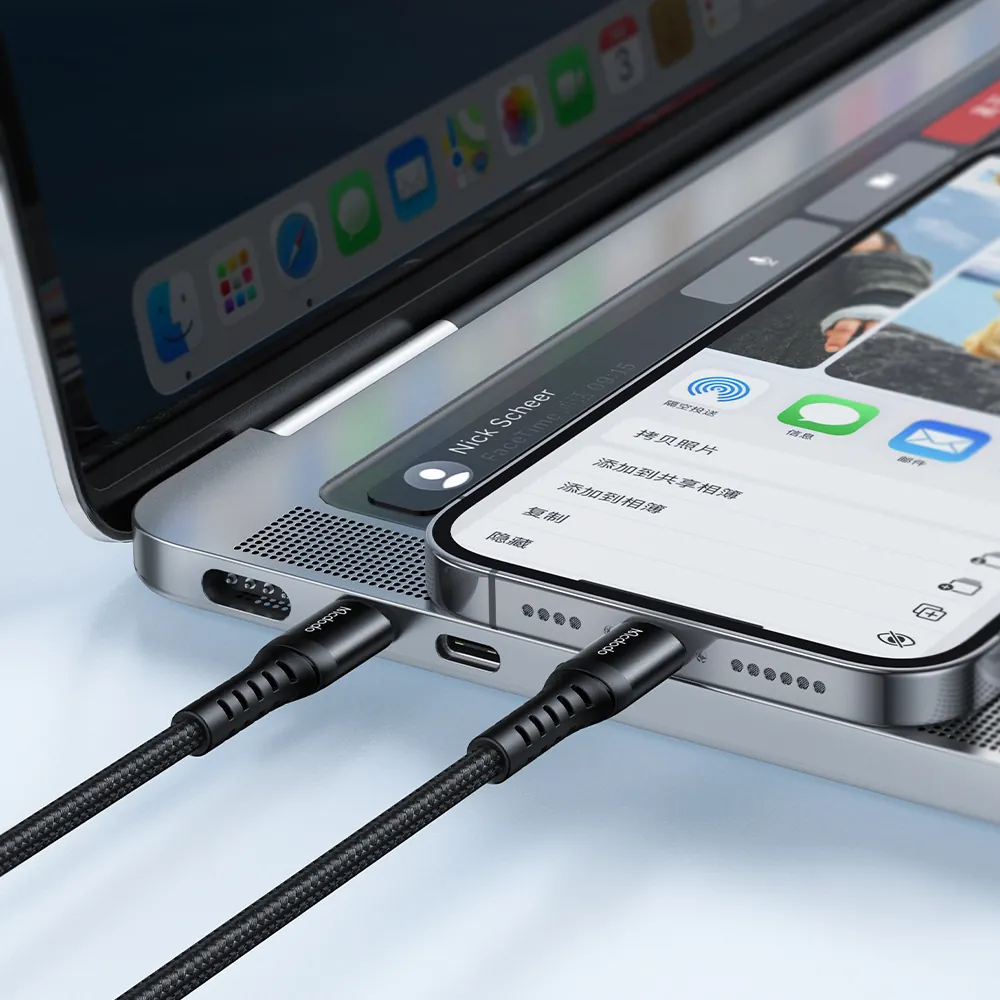 كيبل ماكدودو USB-C إلى Lightning بقدرة 36 واط طول 1 متر أسود — 4