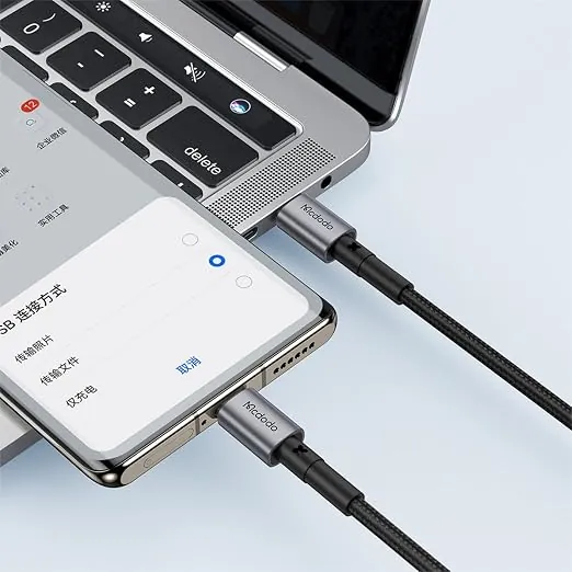 كيبل بيانات Mcdodo Prism Series من USB-C إلى USB-C بقدرة 65 واط - طول 1 متر - أسود — 2