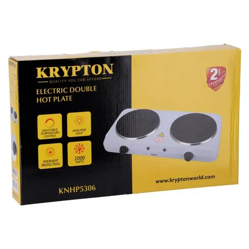موقد كهربائي مزدوج كريبتون KNHP5306 بقوة 2000 واط من الحديد الزهر — 8