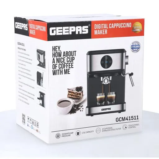 ماكينة كابتشينو رقمية جيباس Geepas سعة 1.5 لتر - 850 واط - ضغط 20 بار — 8