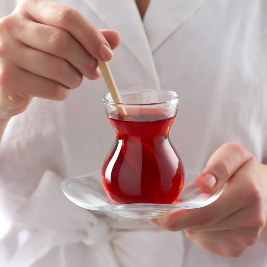 سيت استكان زجاجي 6 قطع باشابهجة Pasabahce 96574 - مجموعة DANTEL TEA PLATE — 3