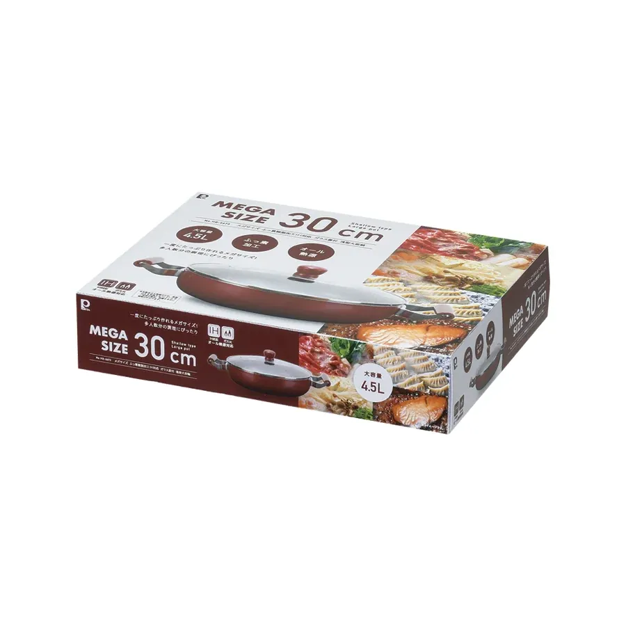 قدر طبخ كبير Pearl Metal صالح للطبخ على الحث مع غطاء زجاجي — 2